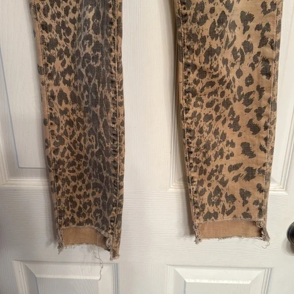 Current/Elliott Ankle Cropped Jeans Leopard Print Fall Autumn celebrity style - Picture 9 of 12